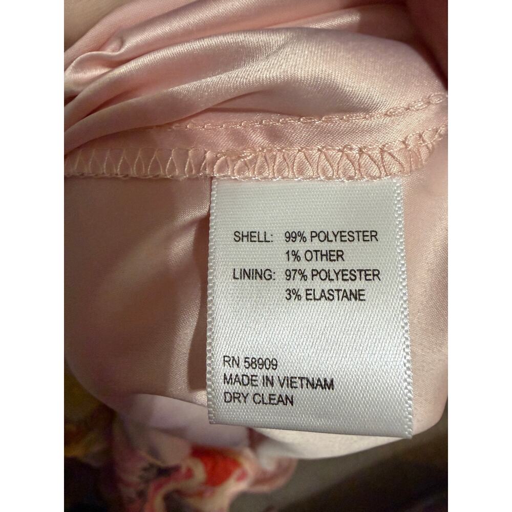 Alex Marie Floral Tiered Maxi Dress Pink Yellow Sleeveless Tie Neck Women’s 6 - Picture 6 of 6